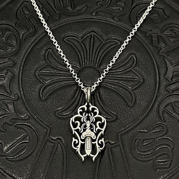 Chrome Hearts Vintage Distressed Cross Military Flower Necklace - Picture 8 of 11